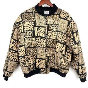 VINTAGE 80'S 90'S IOIO Design 100% Linen Size Large L Puffer Jacket Coat Shirt